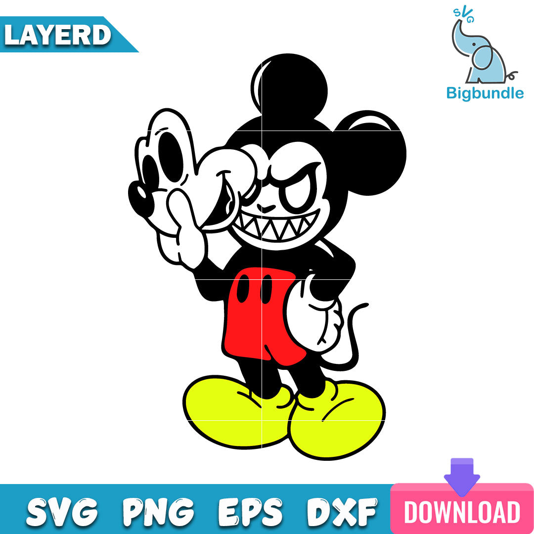 Mickey Horror Face Svg, Halloween Svg, Instant Download, SG22062360