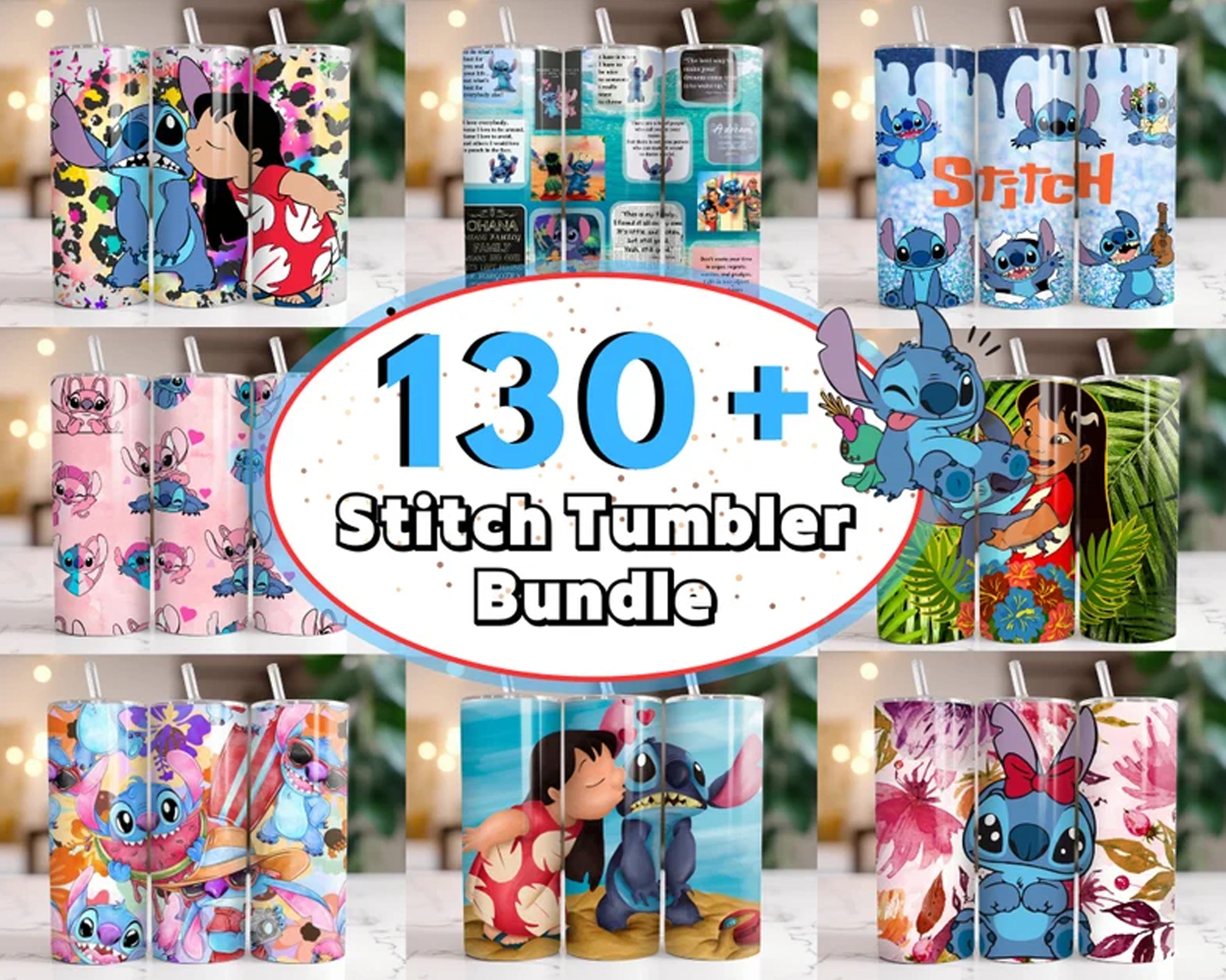 Stitch Tumbler Wrap Png, 20oz Cartoon Tumbler Sublimation Design, 20oz  Skinny