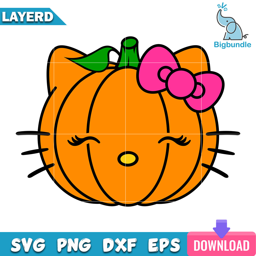 Hello Kitty With Pumpkin Svg, Halloween Svg, Cut File, Cricut, Png