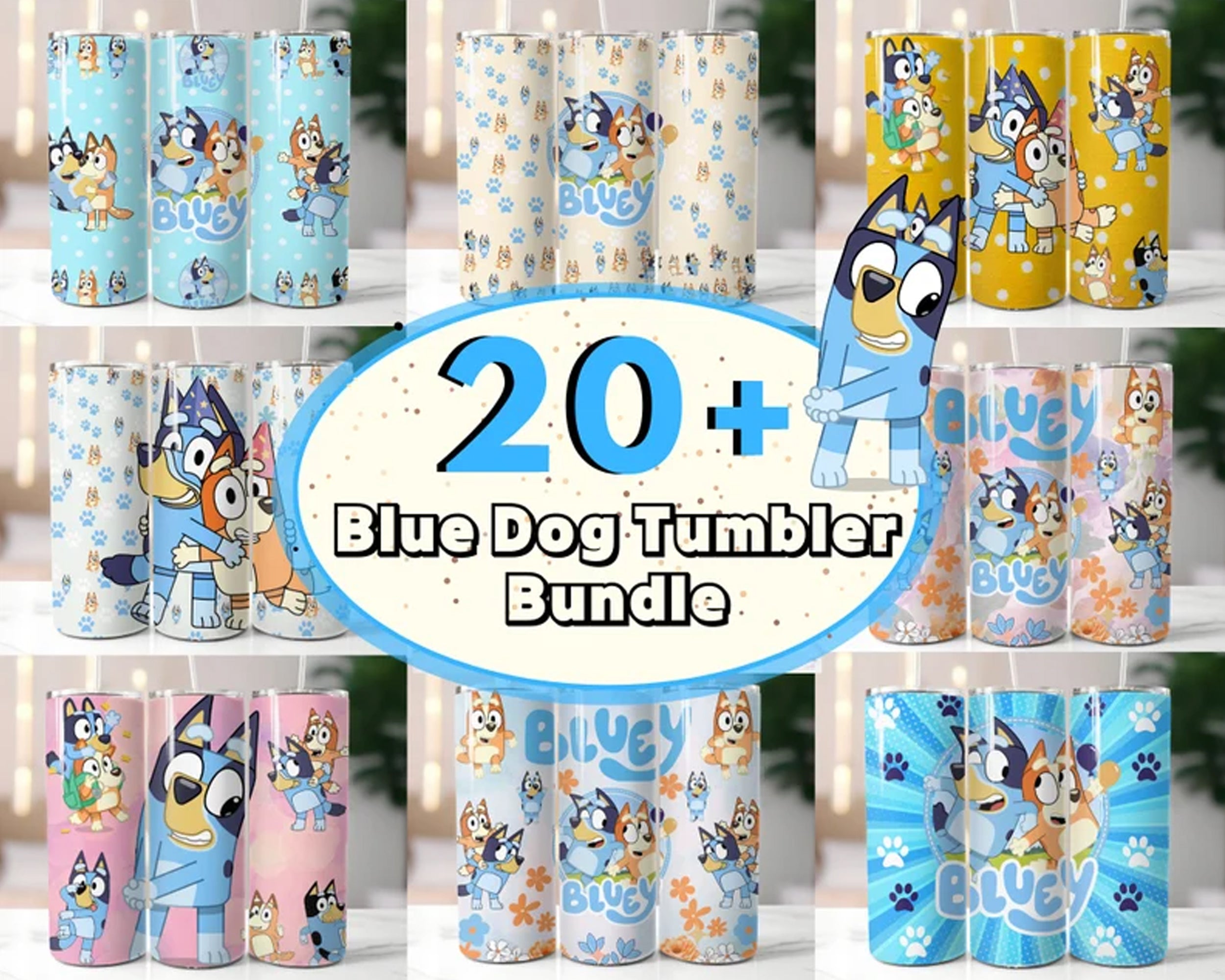Blue Dog Tumbler Wrap Bundle