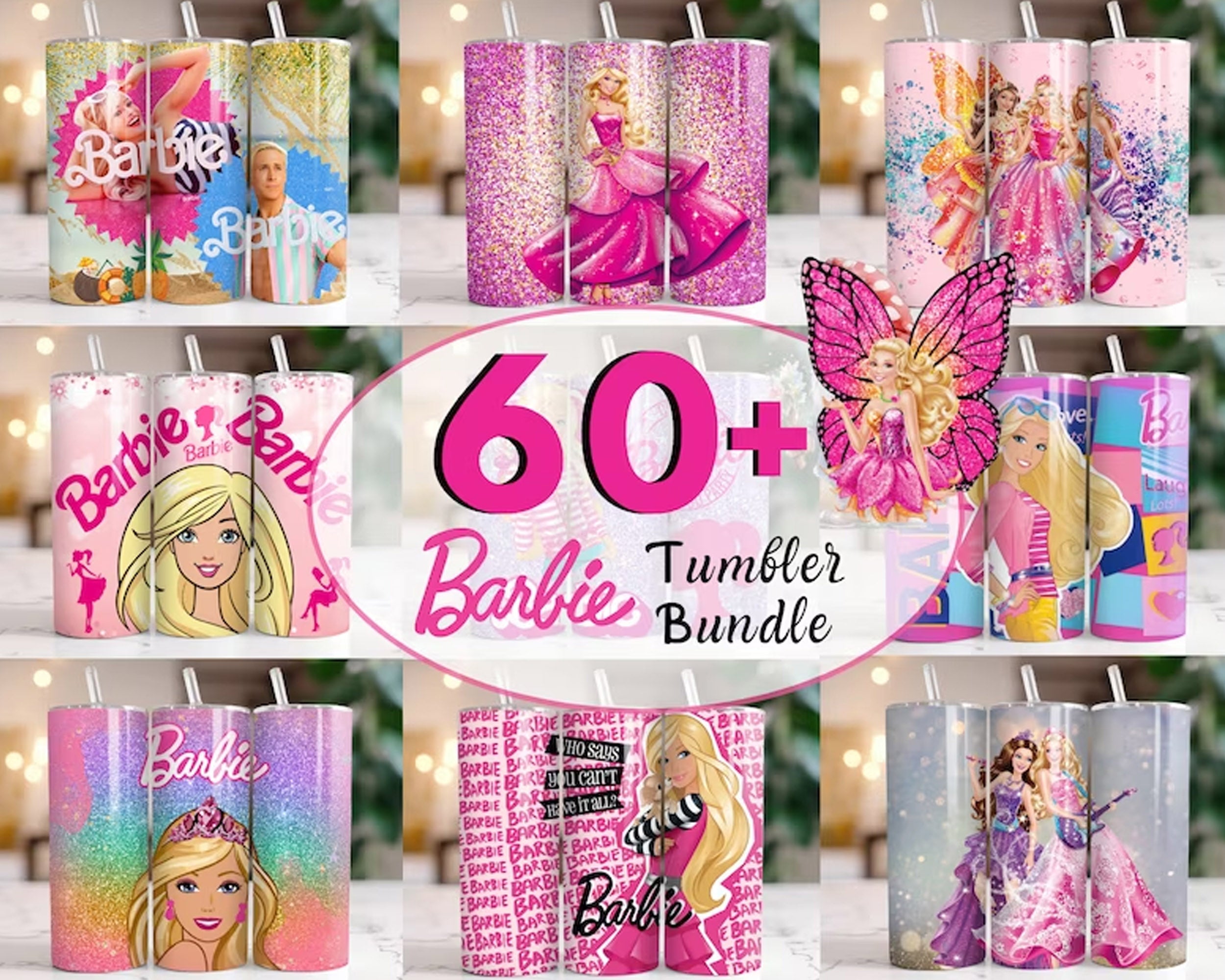 New Barbie Tumbler Wrap Bundle, Instant download