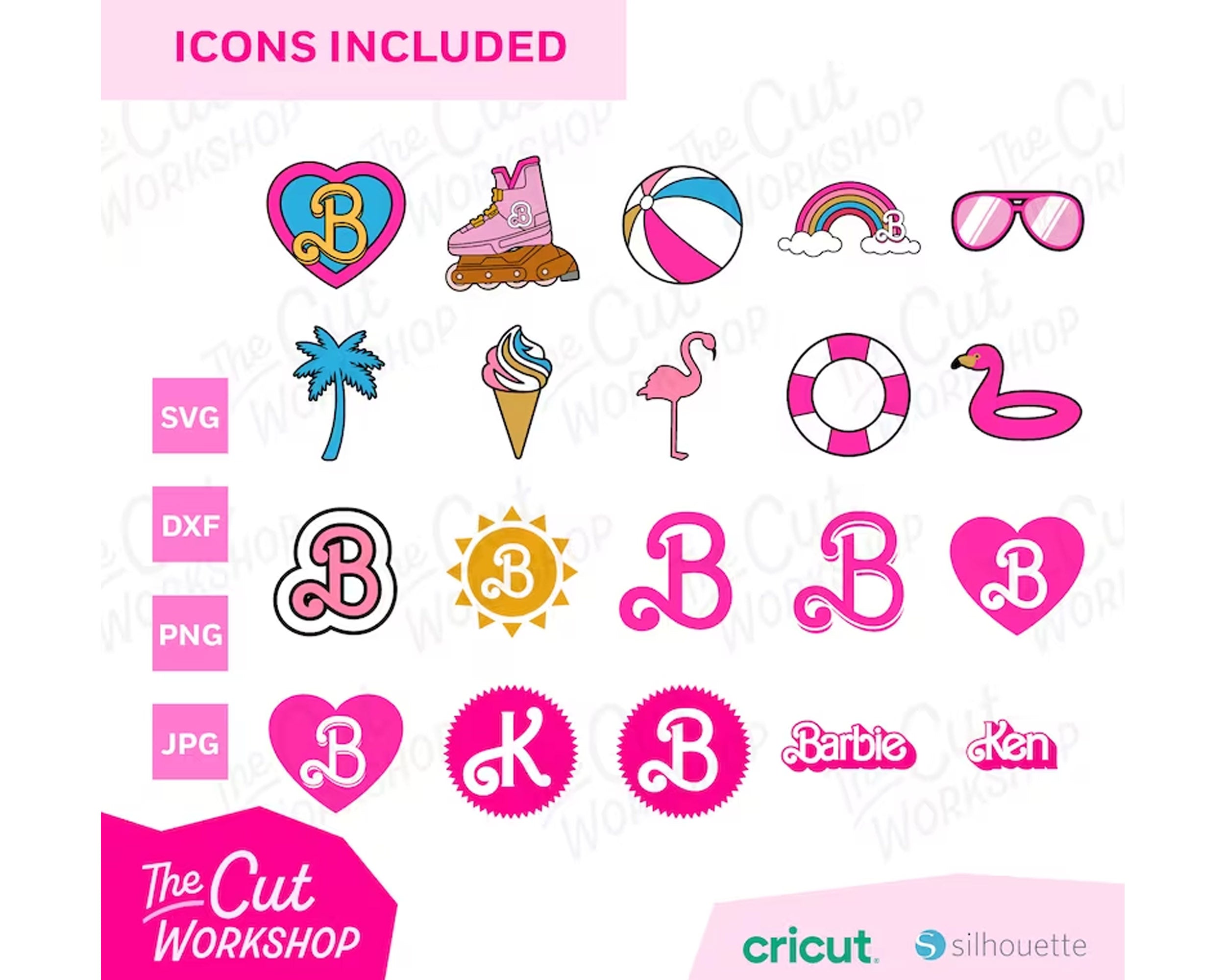 Barbi Icons Bundle Rainbow svg, Instant download