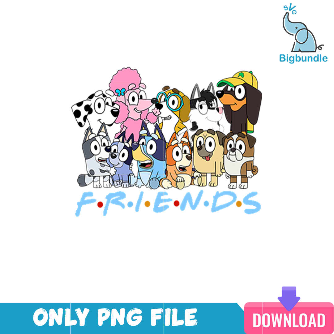 Bluey Dog And Friends PNG 