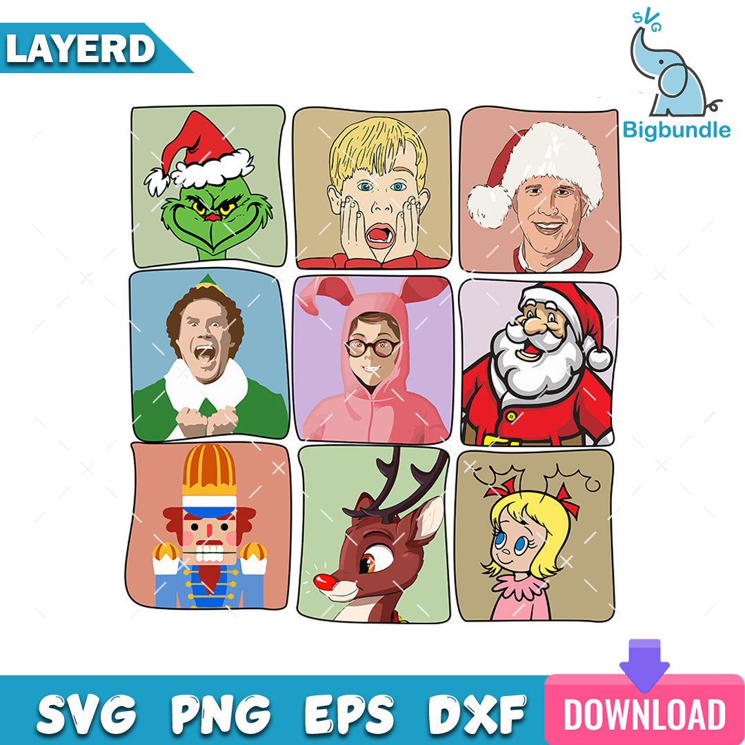 Christmas Movie Characters SVG