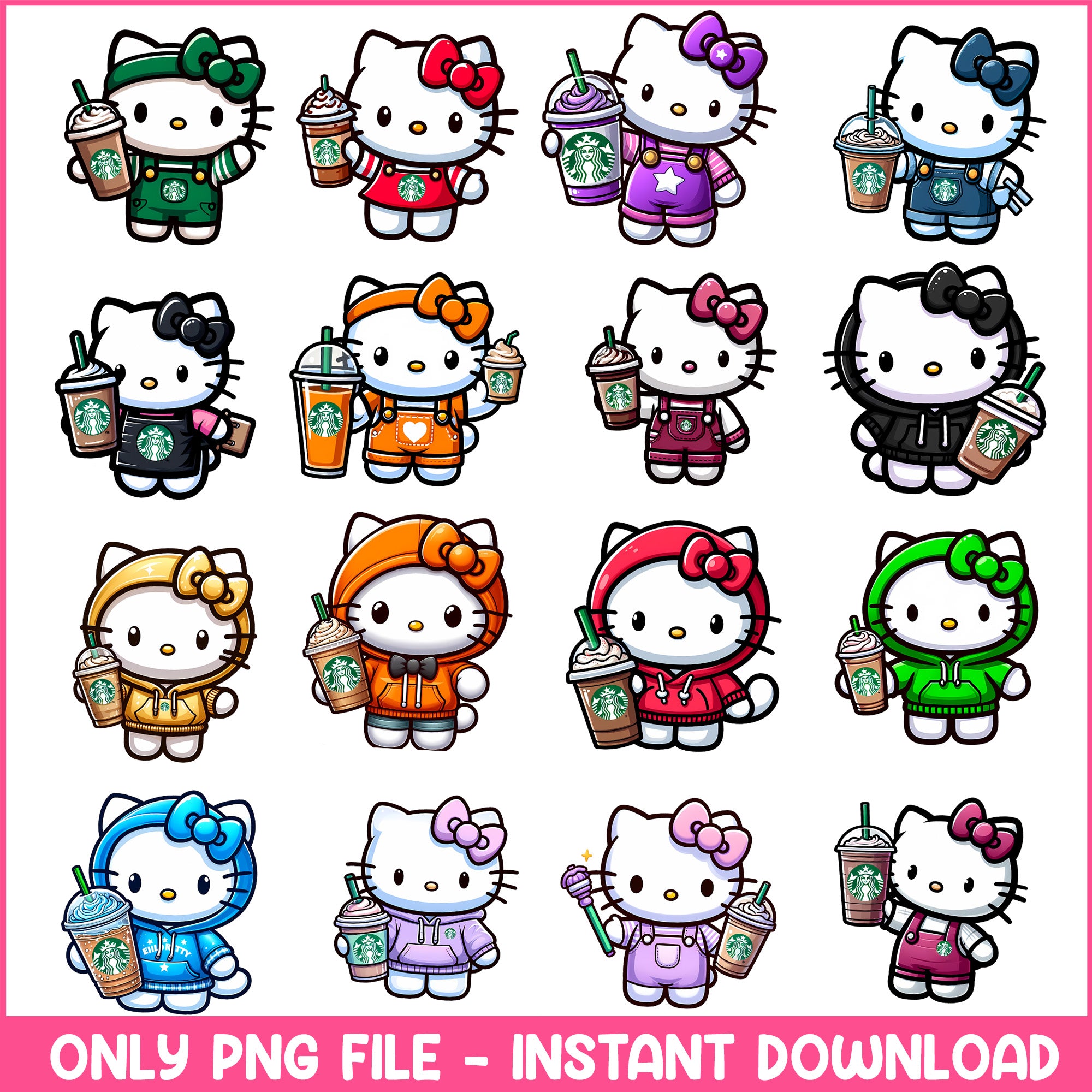 Colorful Hello Kitty bundle png