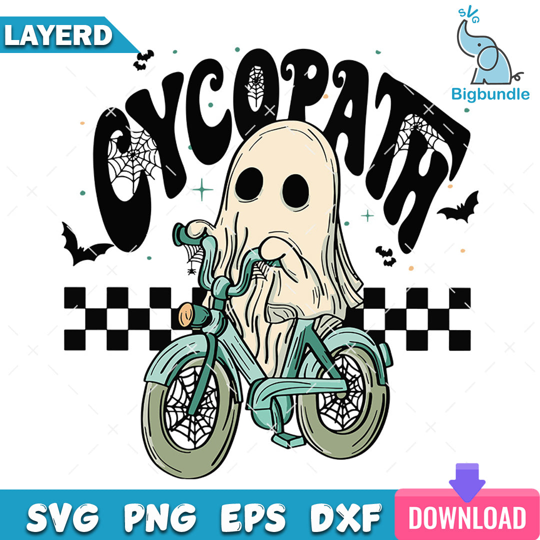 Cycopath Bicycle Halloween Ghost SVG