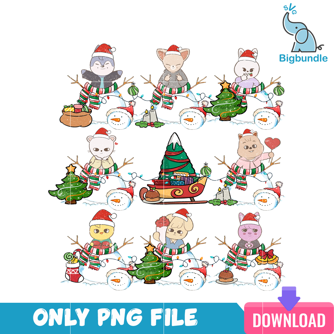 Cute Christmas Animals PNG