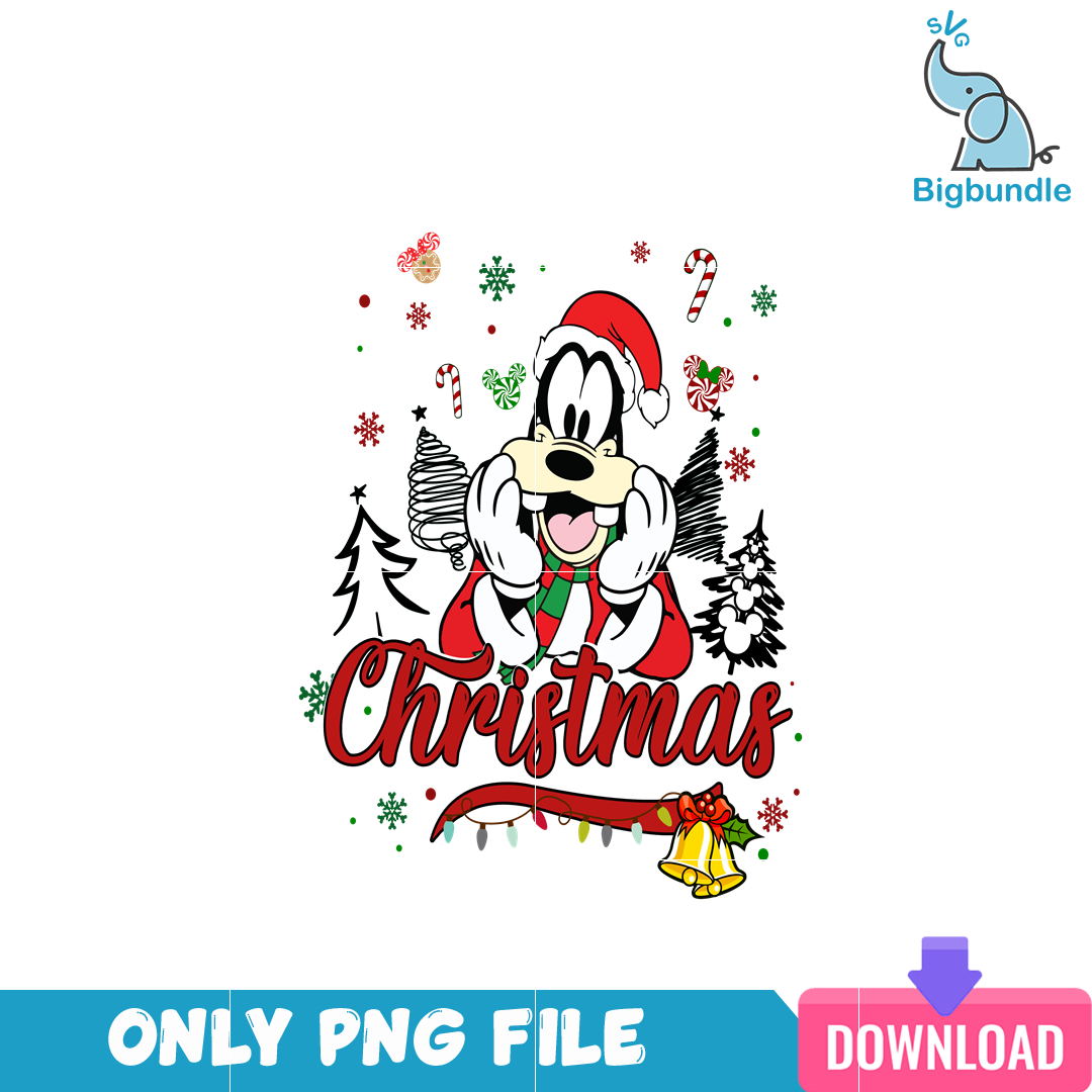 Disney Santa Goofy Merry Christmas PNG