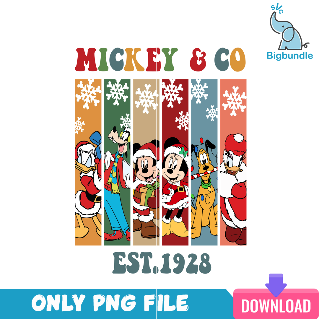 Disney Christmas Mickey And Co EST 1928 PNG