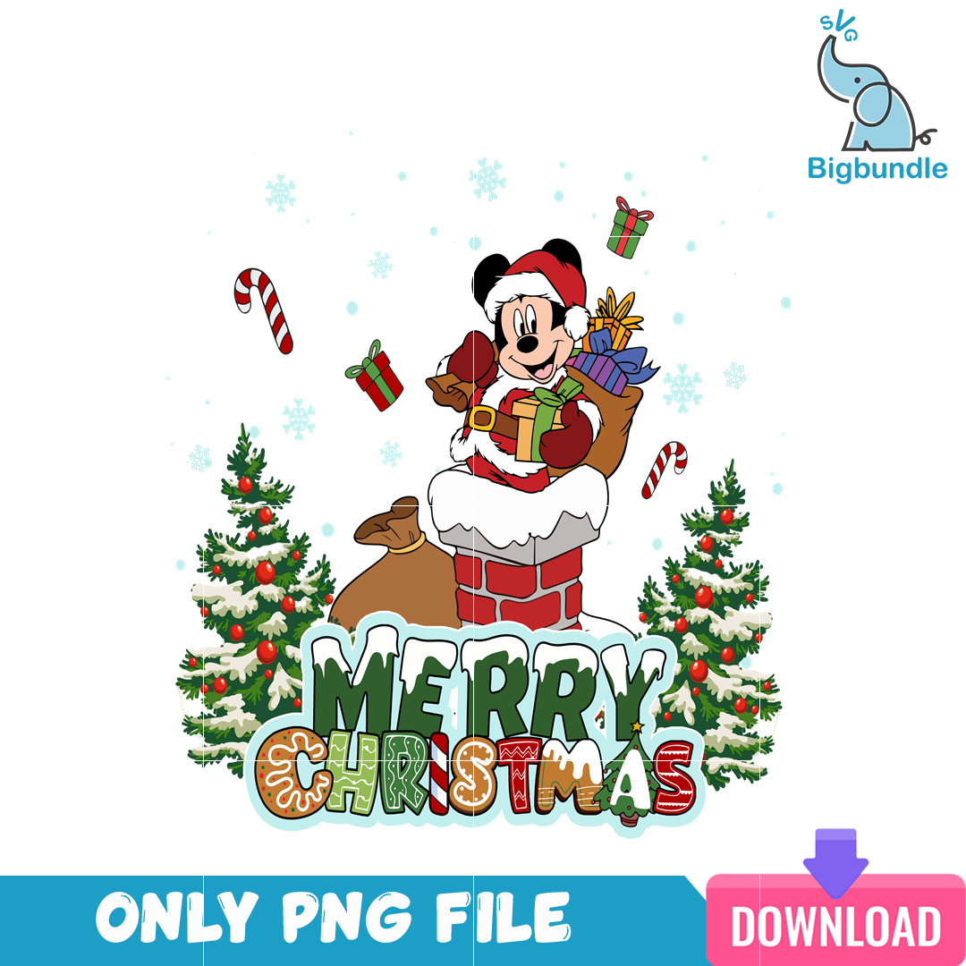 Santa Mickey Mouse Have Gifts PNG