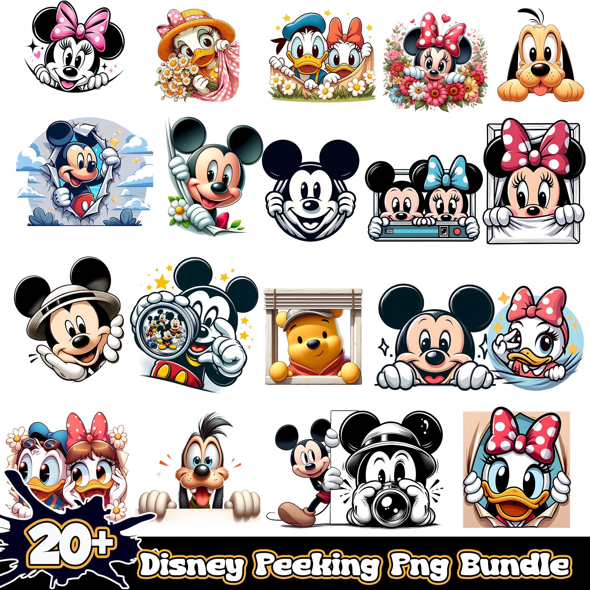 Mickey Mouse Peeking png bundle