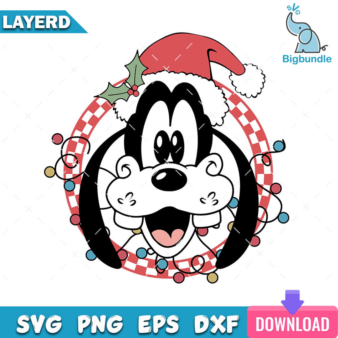 Goofy With Santa Hat SVG DXF EPS PNG Cut File