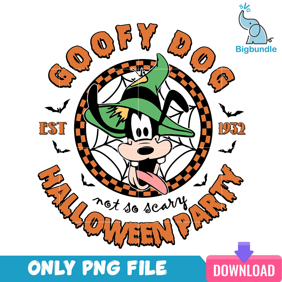Goofy dog halloween party, halloween png, Digital download.