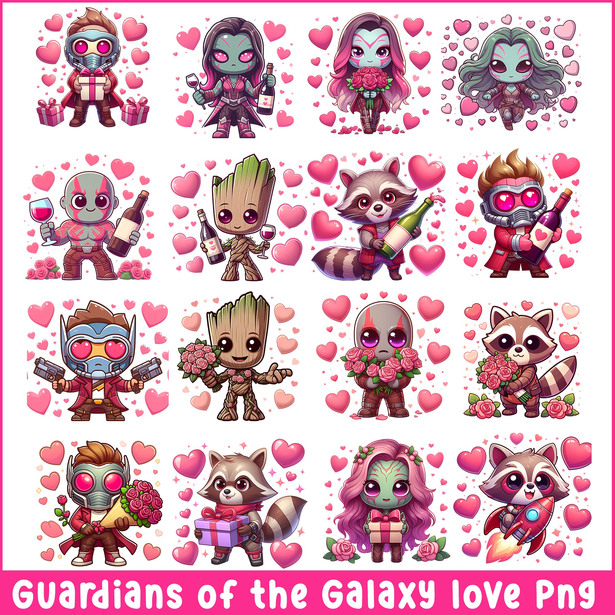 Guardians of the Galaxy valentine png bundle