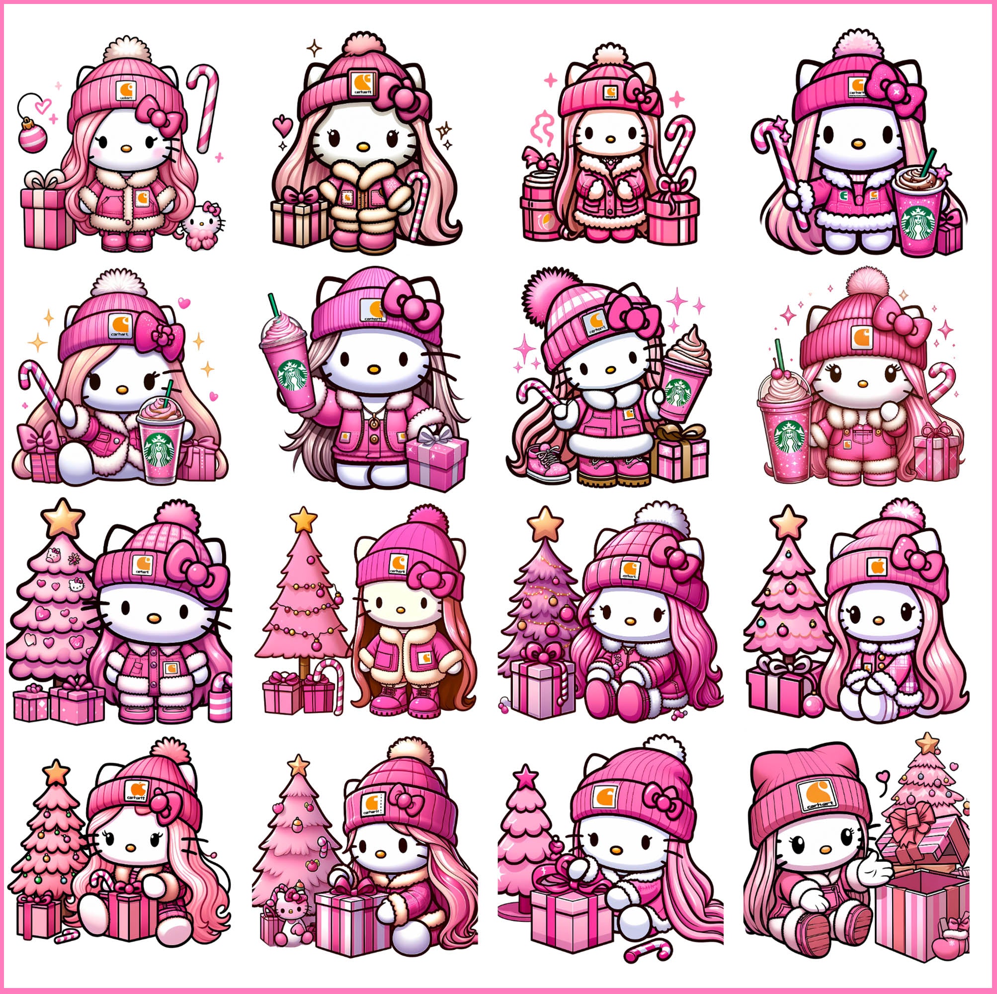Boujiee pink Hello Kitty PNG bundle