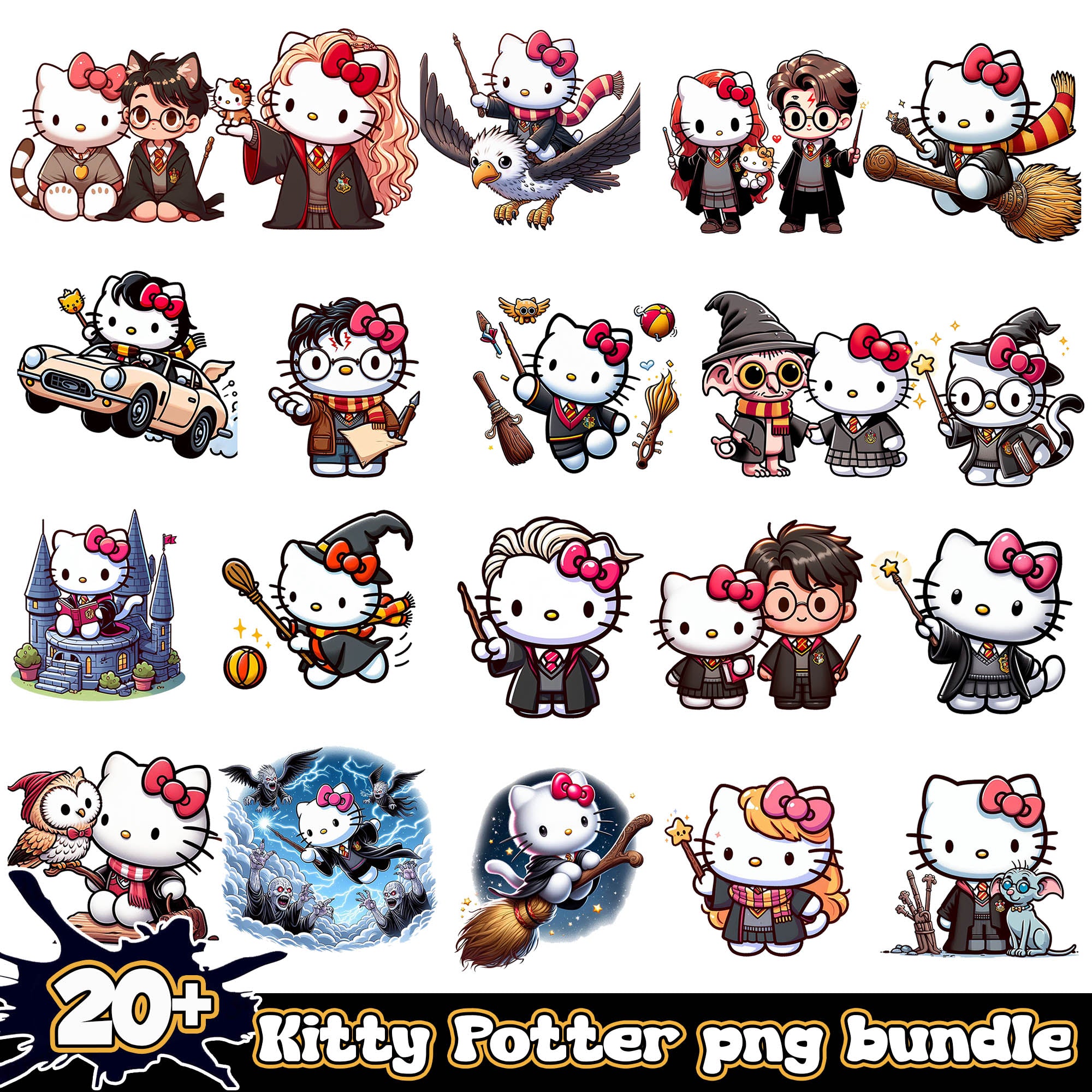 Kitty Harry Potter PNG 20+ bundle