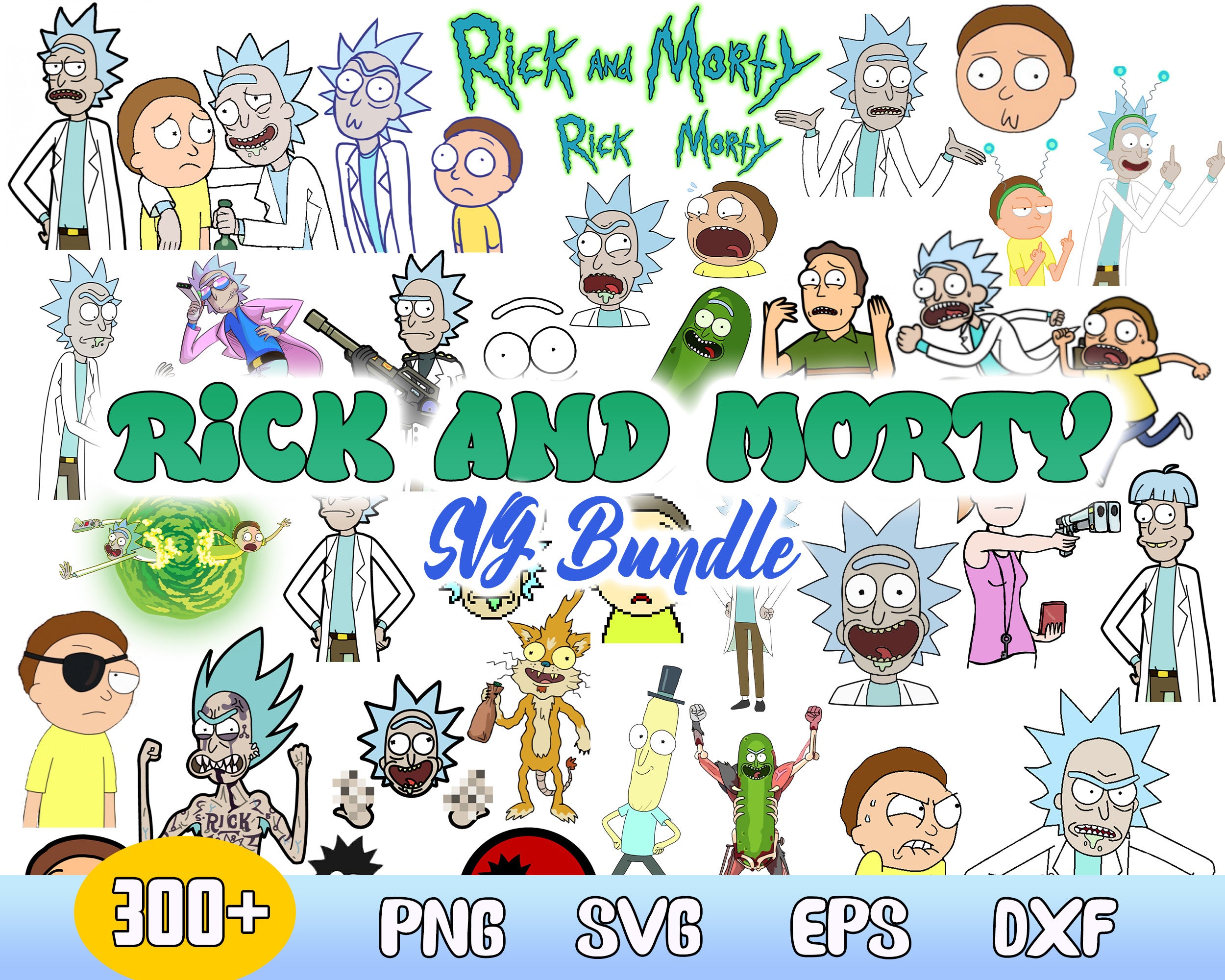 300+ Rick and Morty svg bundle, dxf, png, eps