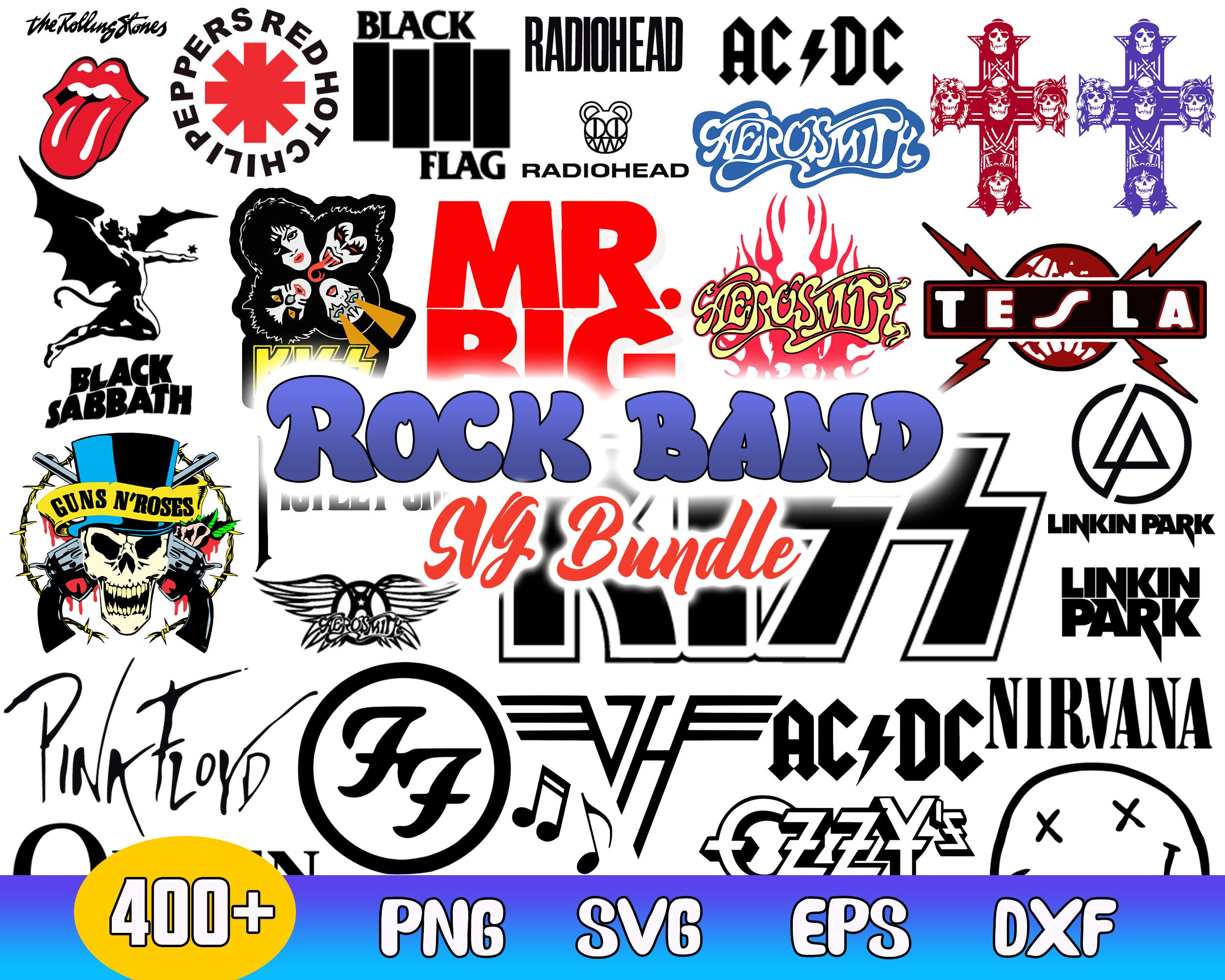 400+ Rock Band Logo SVG Bundle 3.0