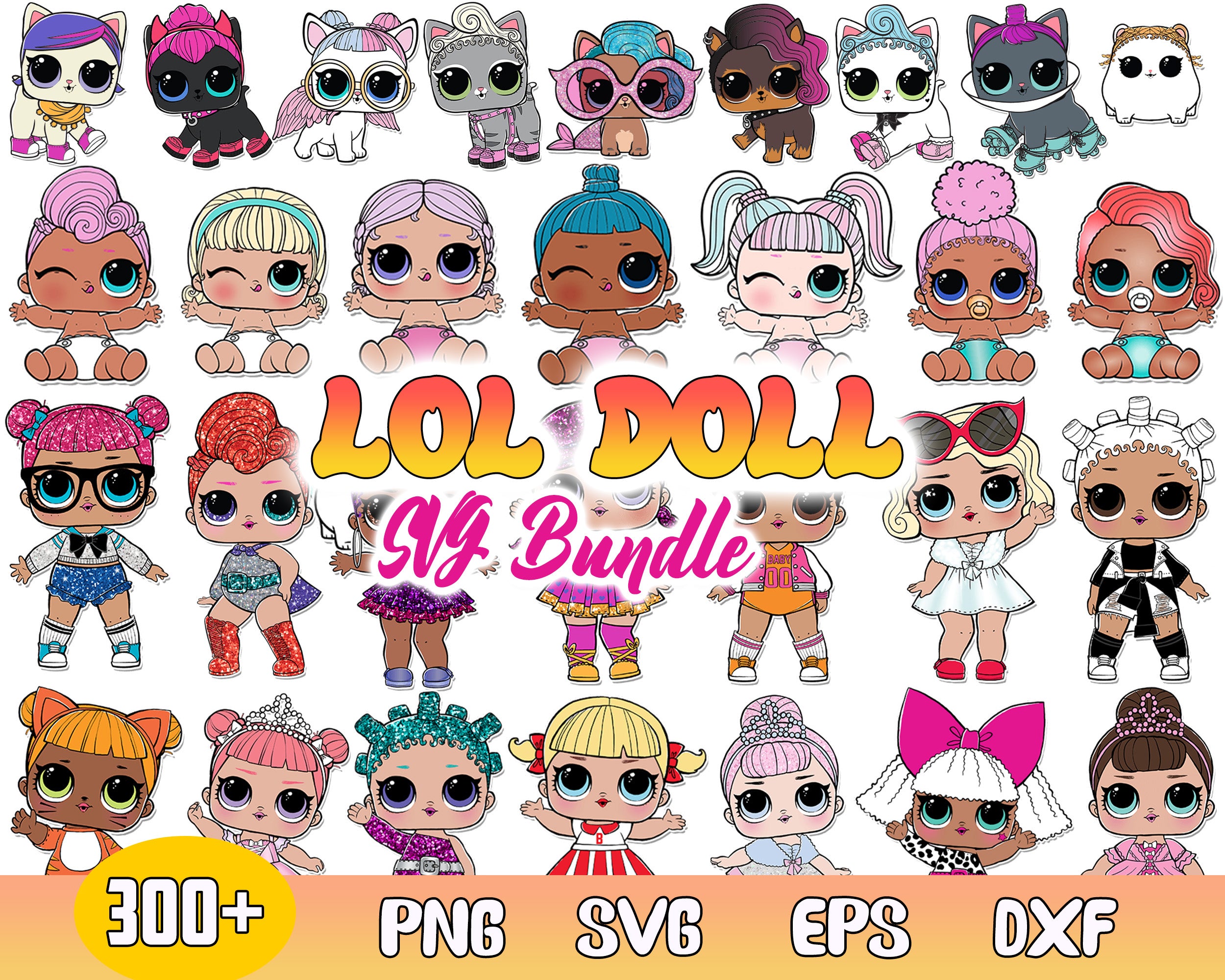 350+ Baby Doll Bundle Bundle dolls Svg, Beautiful Doll Png, clipart set vector, New Doll Svg