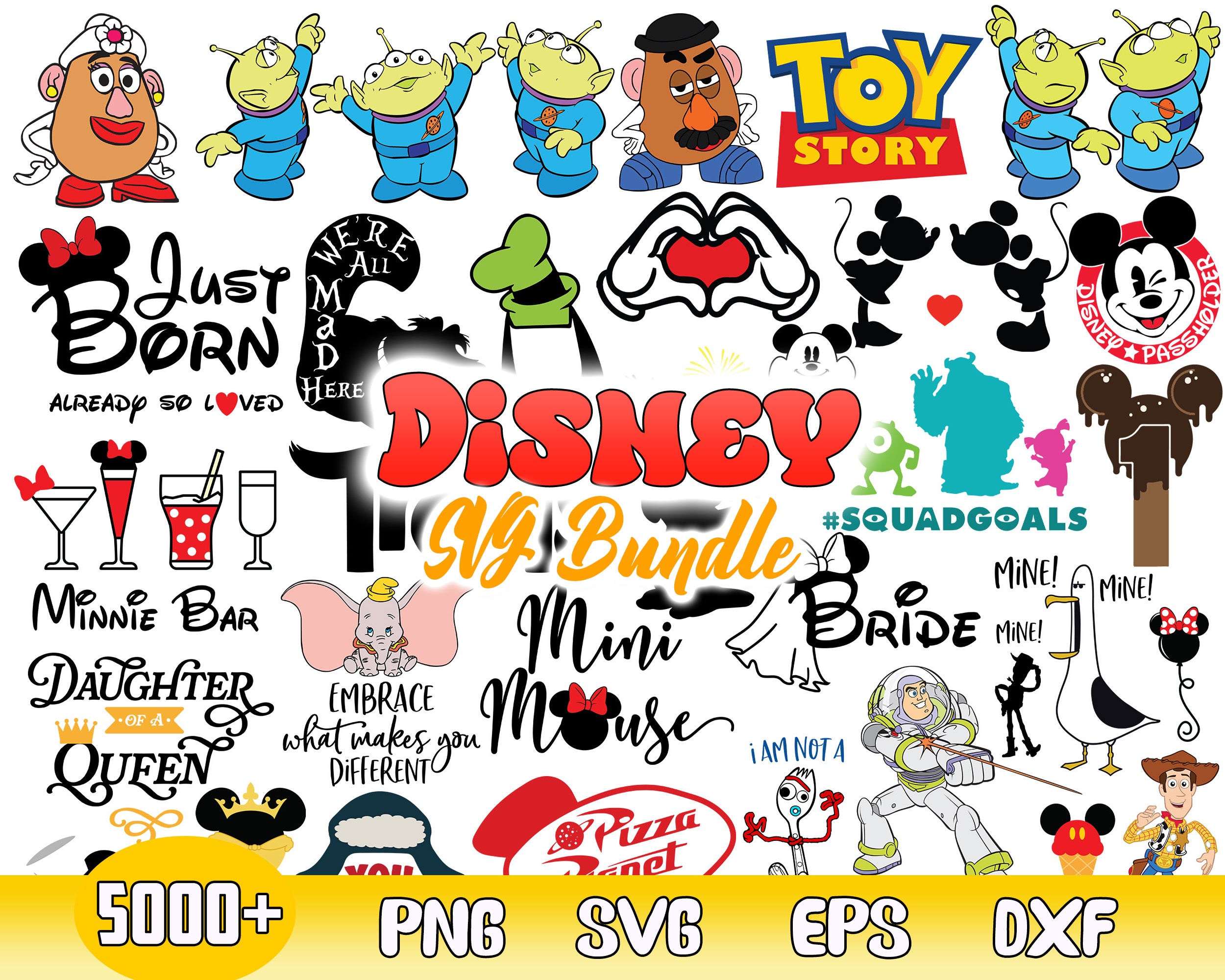 5000+ Disney Bundle svg, Fun Disney bundle, Disney svg bundle, Big bundle SVG and for cricut files, Clipart Svg