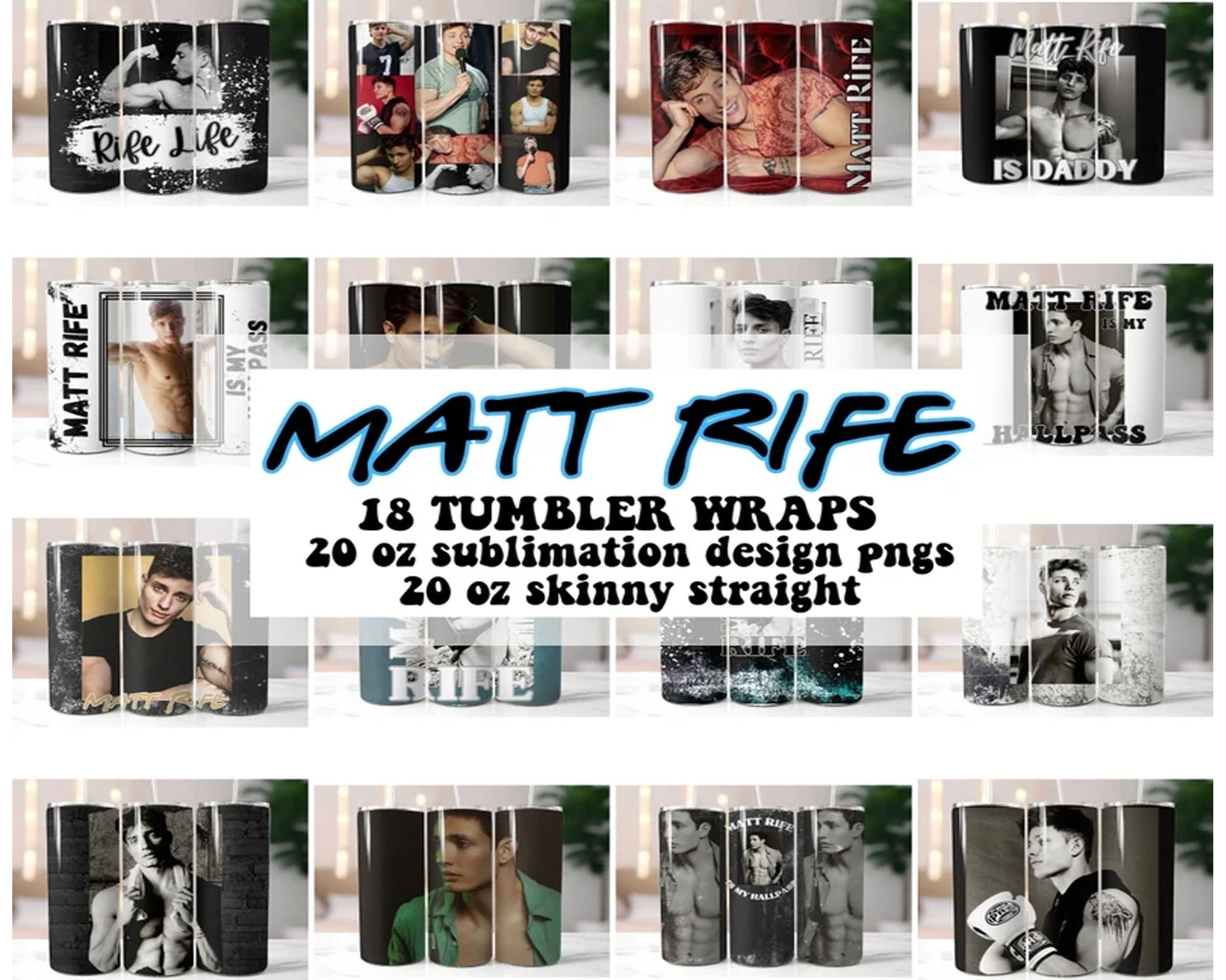 Matt Rife Tumbler, Tumbler 20oz design,  Instant download