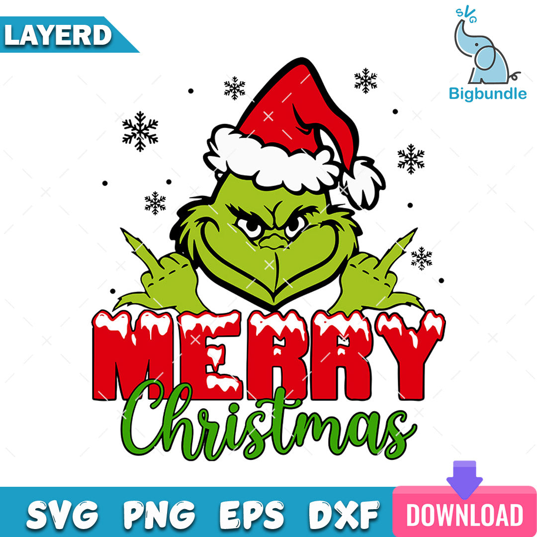 Merry Christmas Santa Grinch SVG