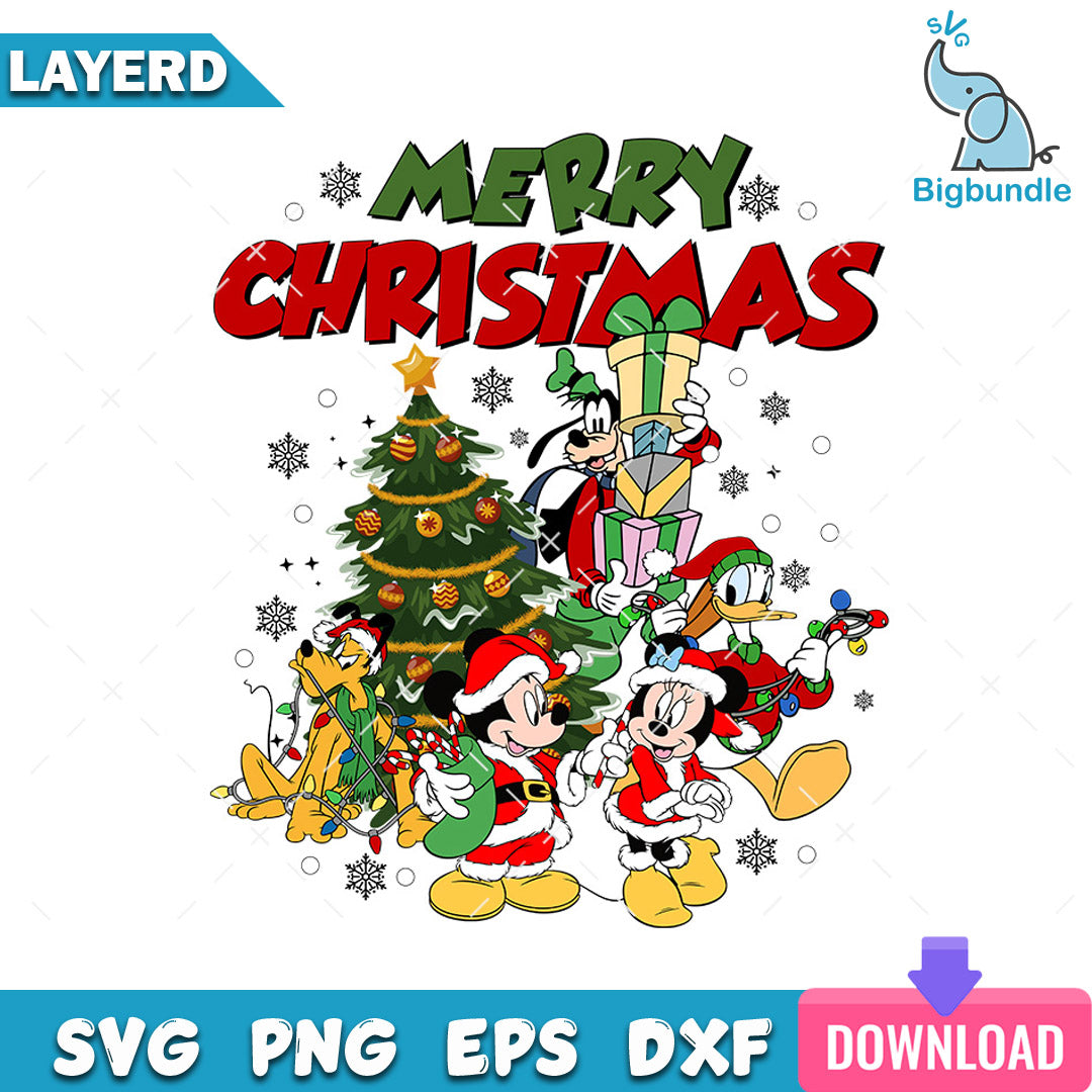 Mickey And Friends Xmas SVG