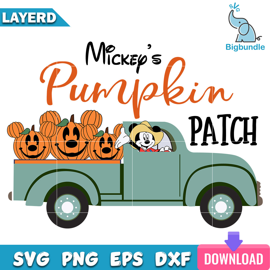 Mickey's pumpkin patch haze green truck halloween