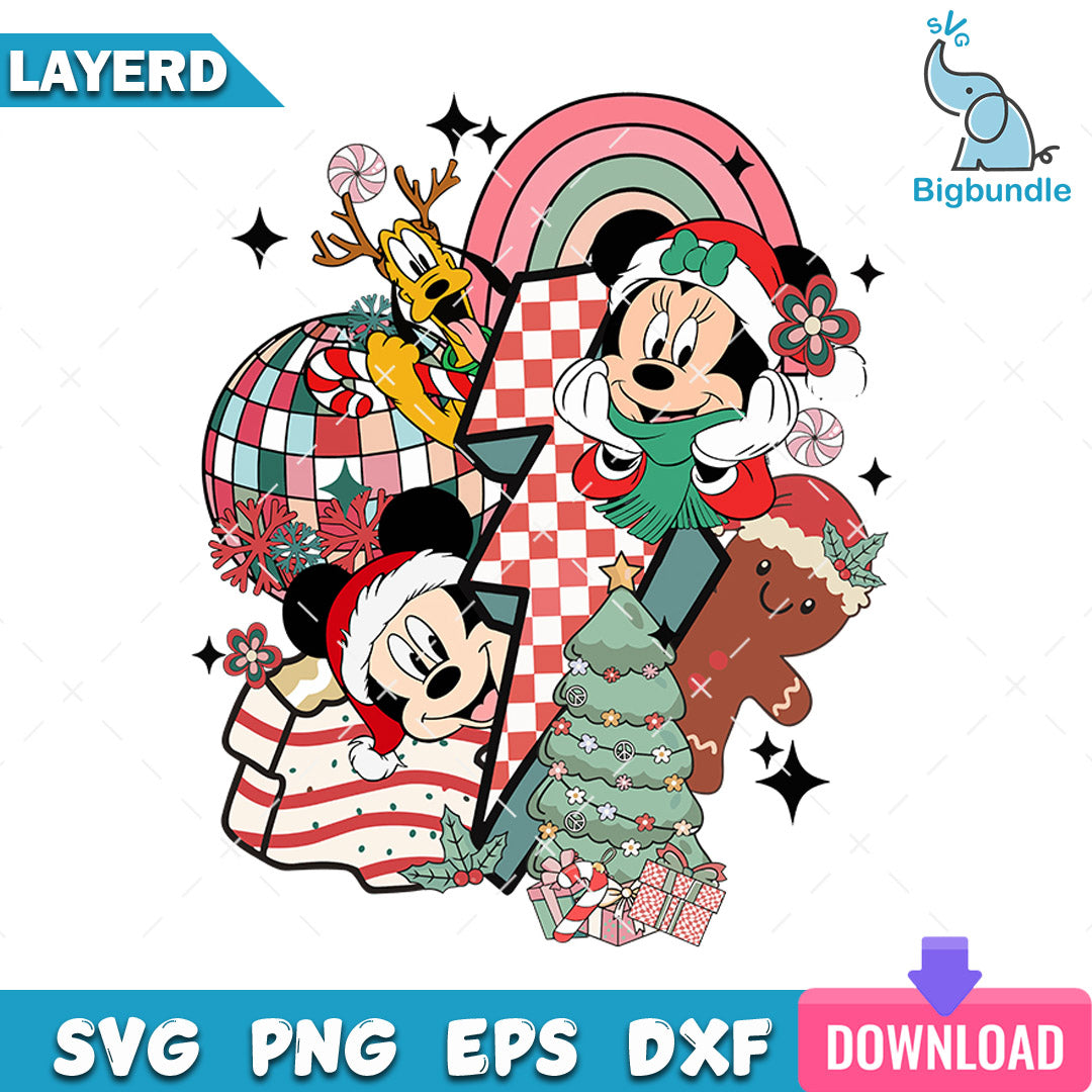 Mickey and Friends Christmas SVG