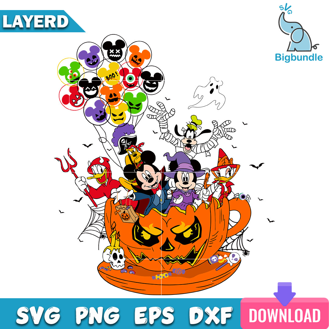 Mickey and friends pumpkin halloween
