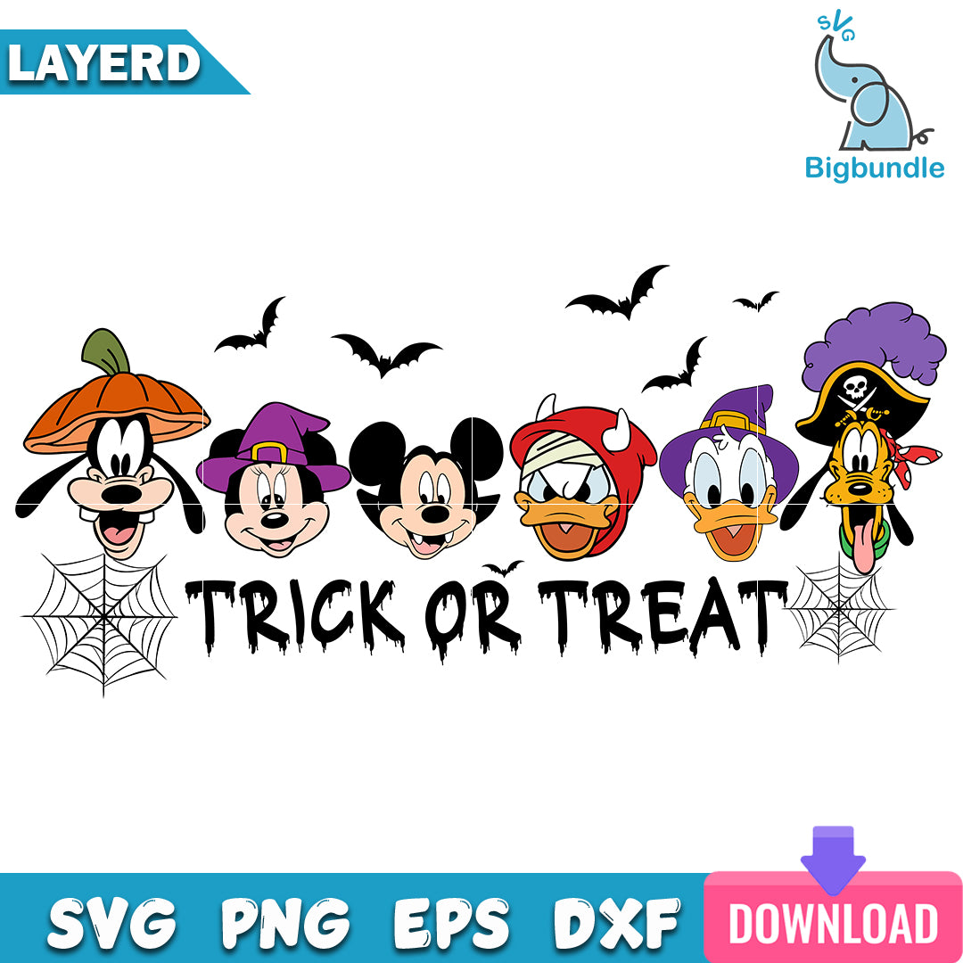 Mickey mouse and friends trick or treat halloween