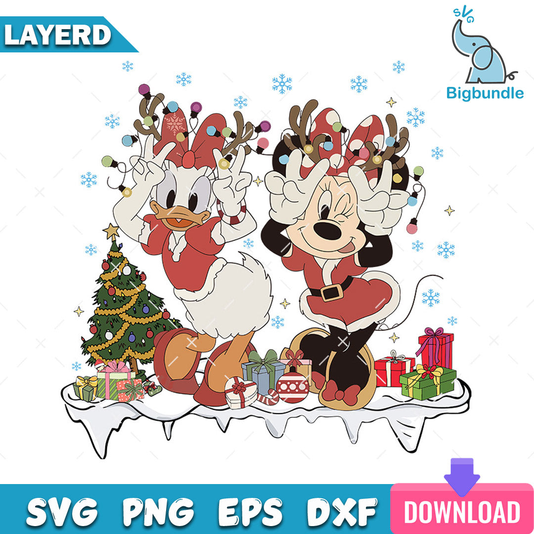 Minnie Mouse and Daisy Duck Christmas SVG