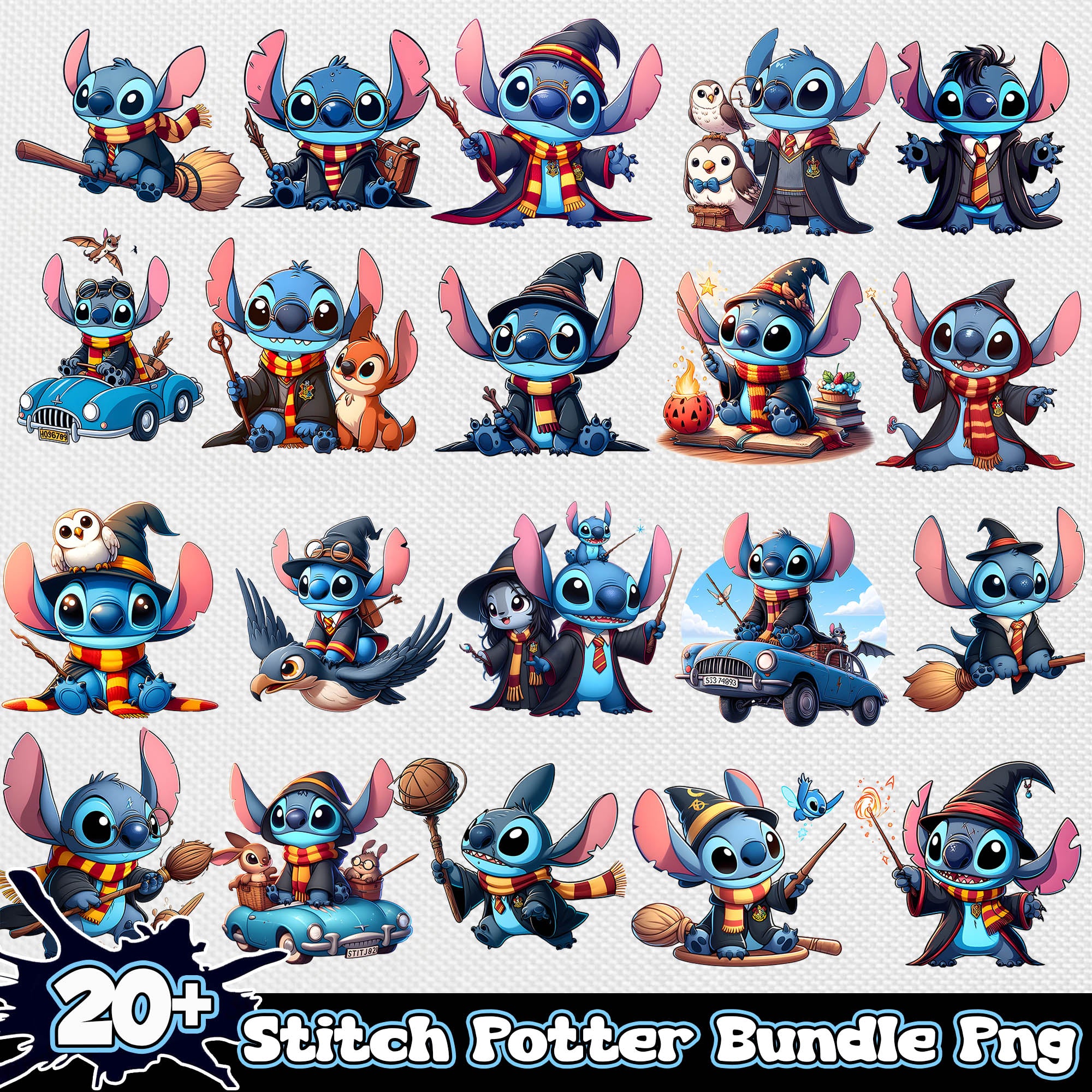 Stitch Harry Potter PNG 20+ bundle