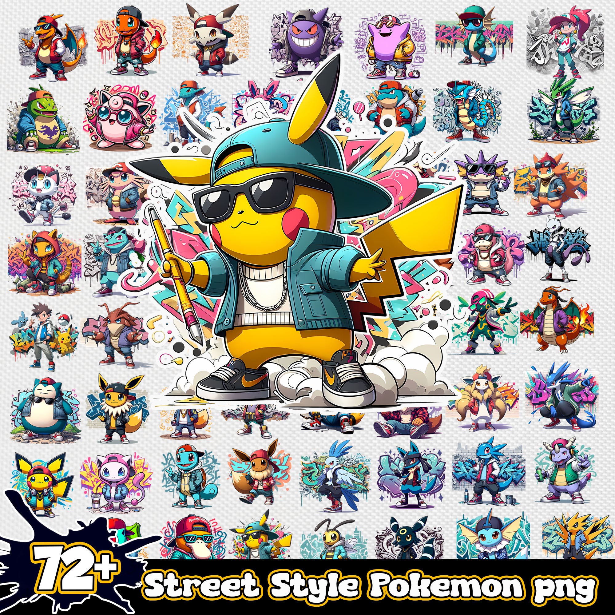 Street Style Pokemon png bundle