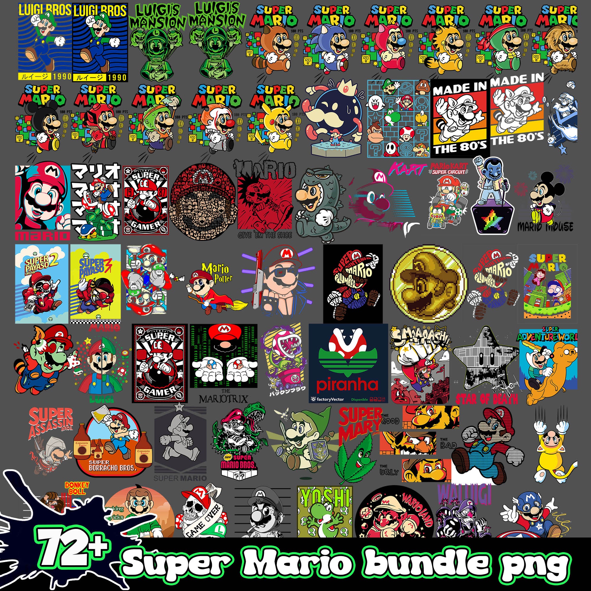 Super Mario png mega bundle