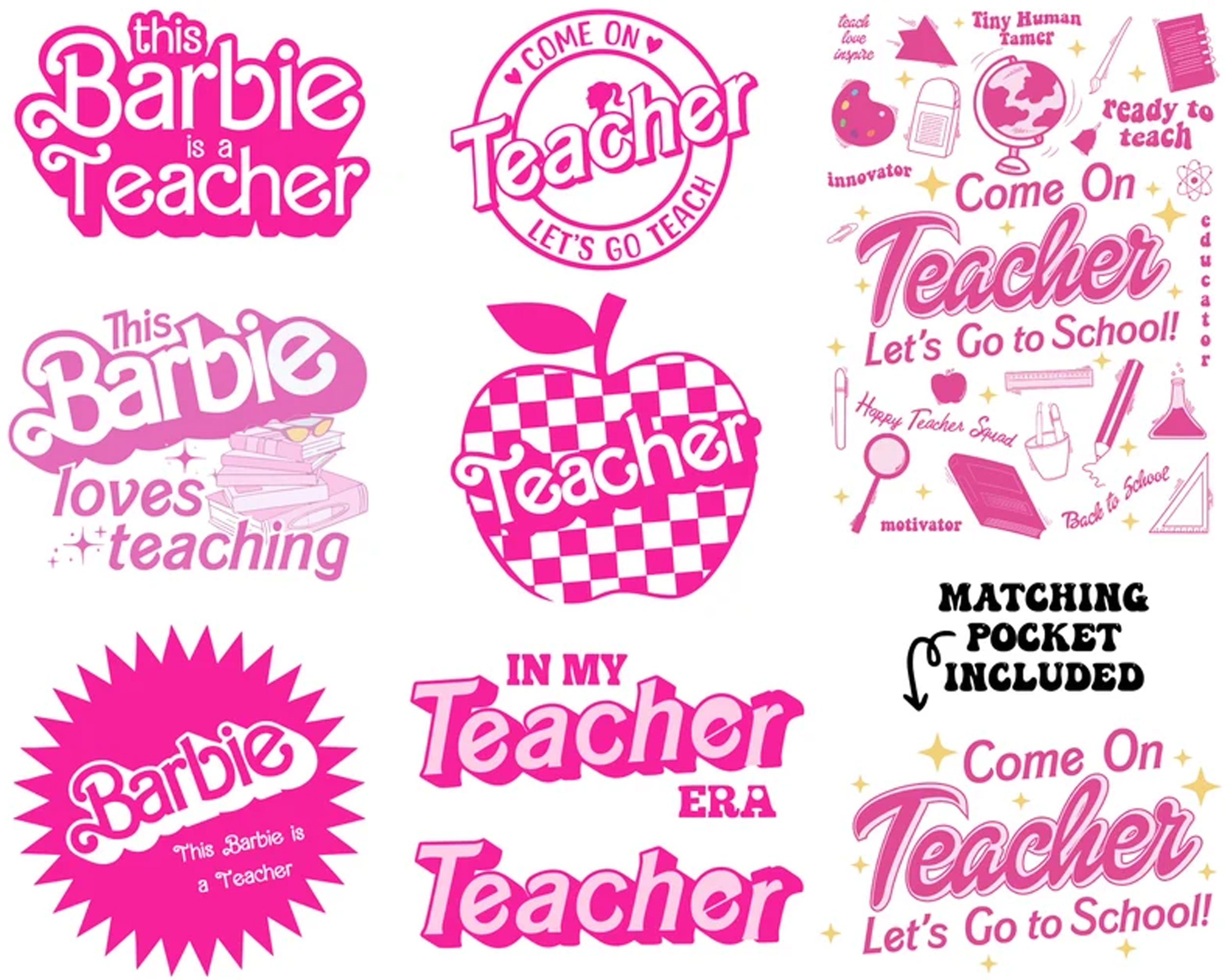 Barbie Teacher Png Bundle, In My Teacher Era Png, Barbie Teacher Era, Back To School Png