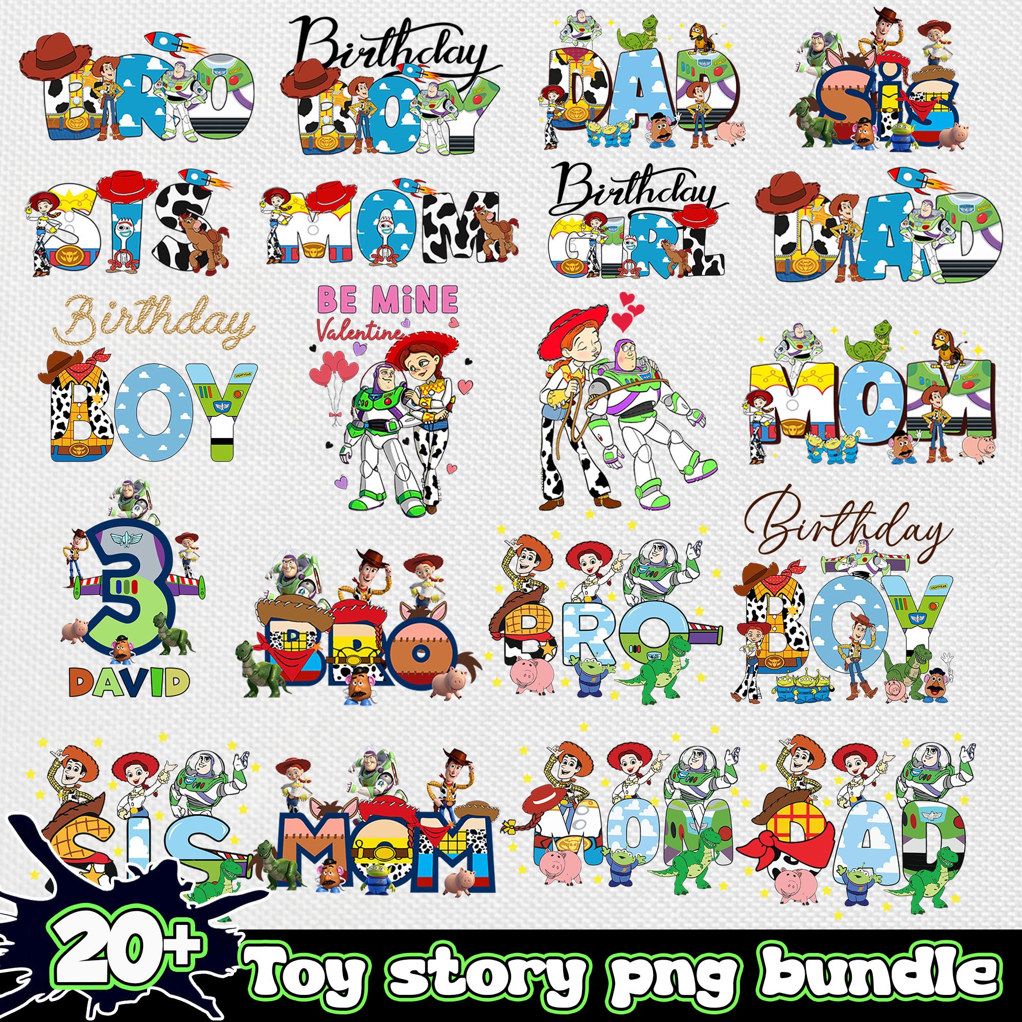 Toy story cartoon png bundle