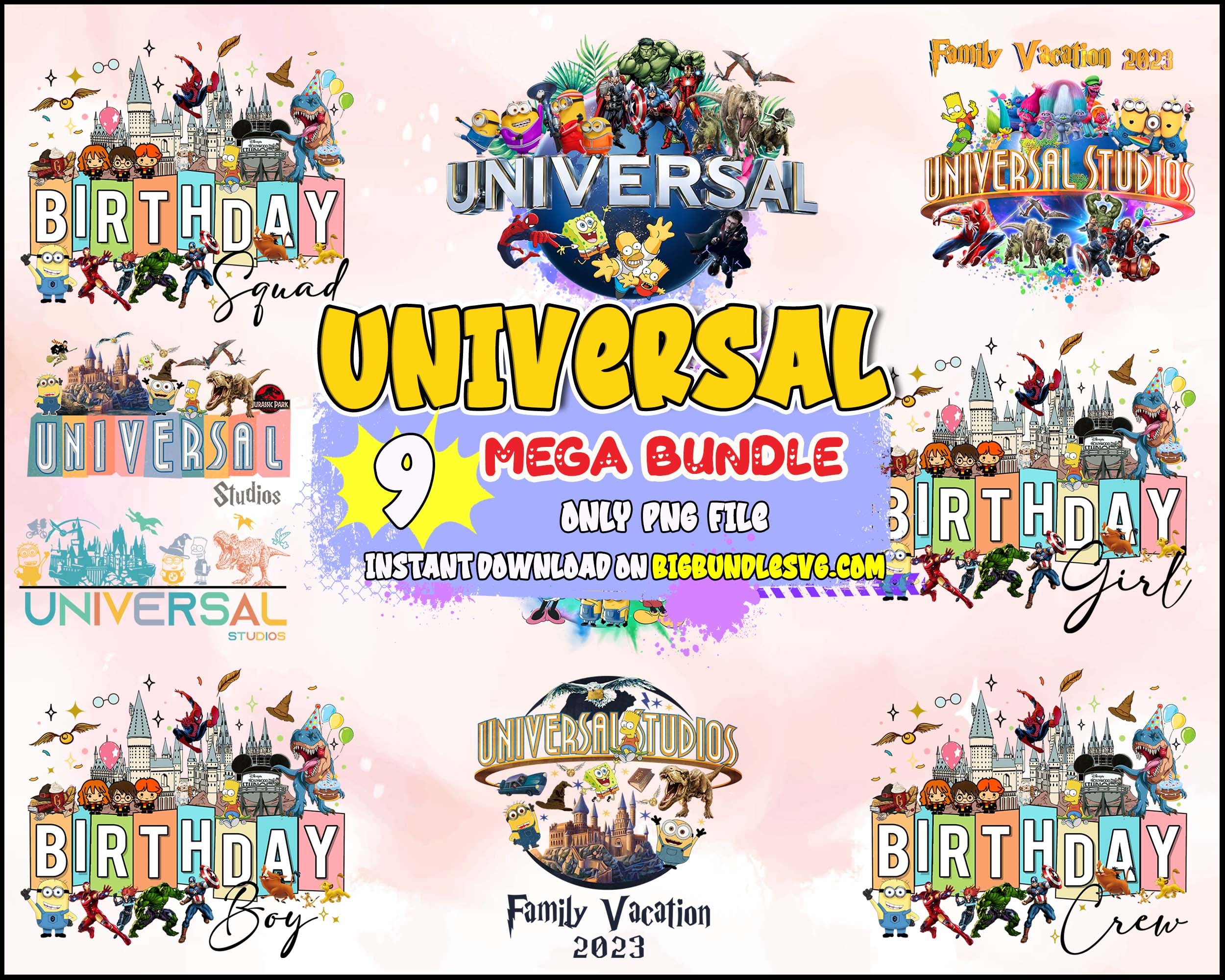 2023 Bundle Universal Studios svg, Magical Kingdom png, Family Vacation 2023, Universal Trip, Family Vacation png, Sublimation design