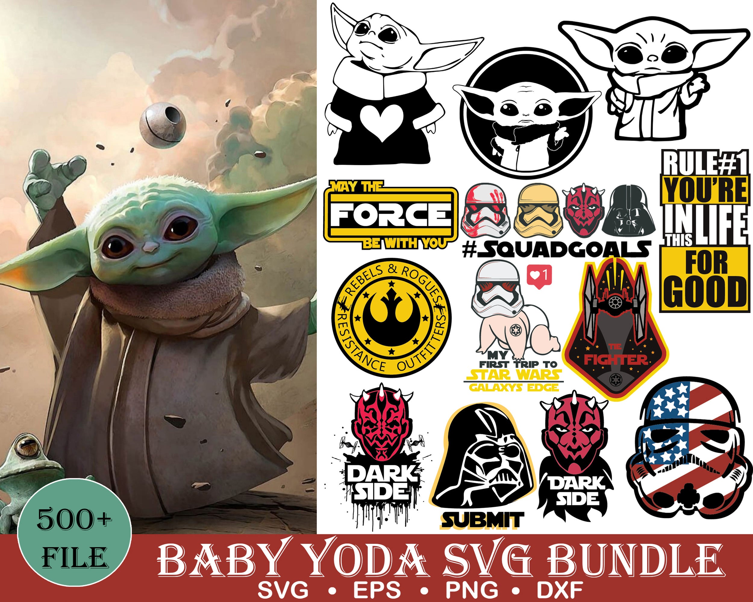 600+ Baby Yoda SVG Bundle, Mandalorian Bundle SVG, Star Wars SVG, Baby Yoda Cricut