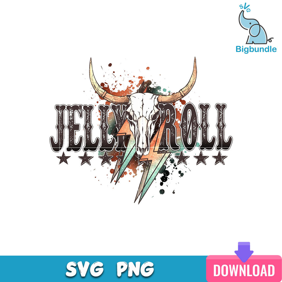 Jelly Rool Svg, Cow Skull Svg, elly Roll Country Singer Svg, SG08072365
