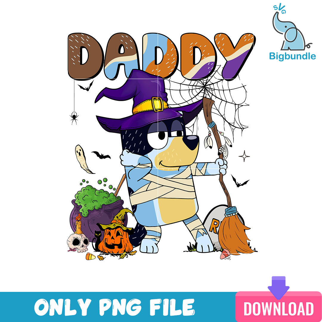 Bluey Bandit Daddy Halloween Png, Bluey Family Halloween Png, SG08072313