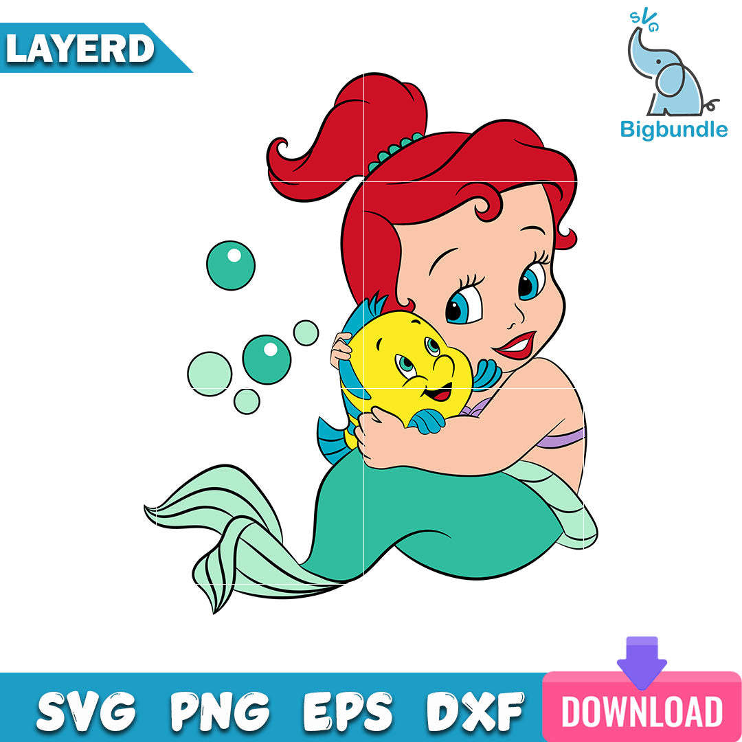Baby Ariel Svg, Ariel Mermaid Svg, Disney Svg, SG20062304