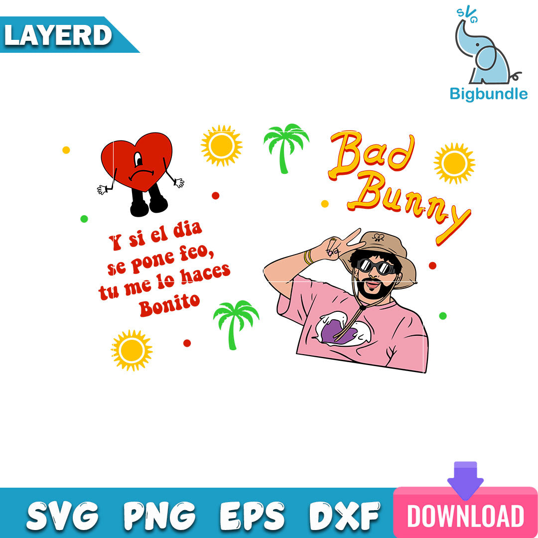 Bad Bunny Full Wrap Svg, Bad Bunny Svg, Instant Download, SG20062310