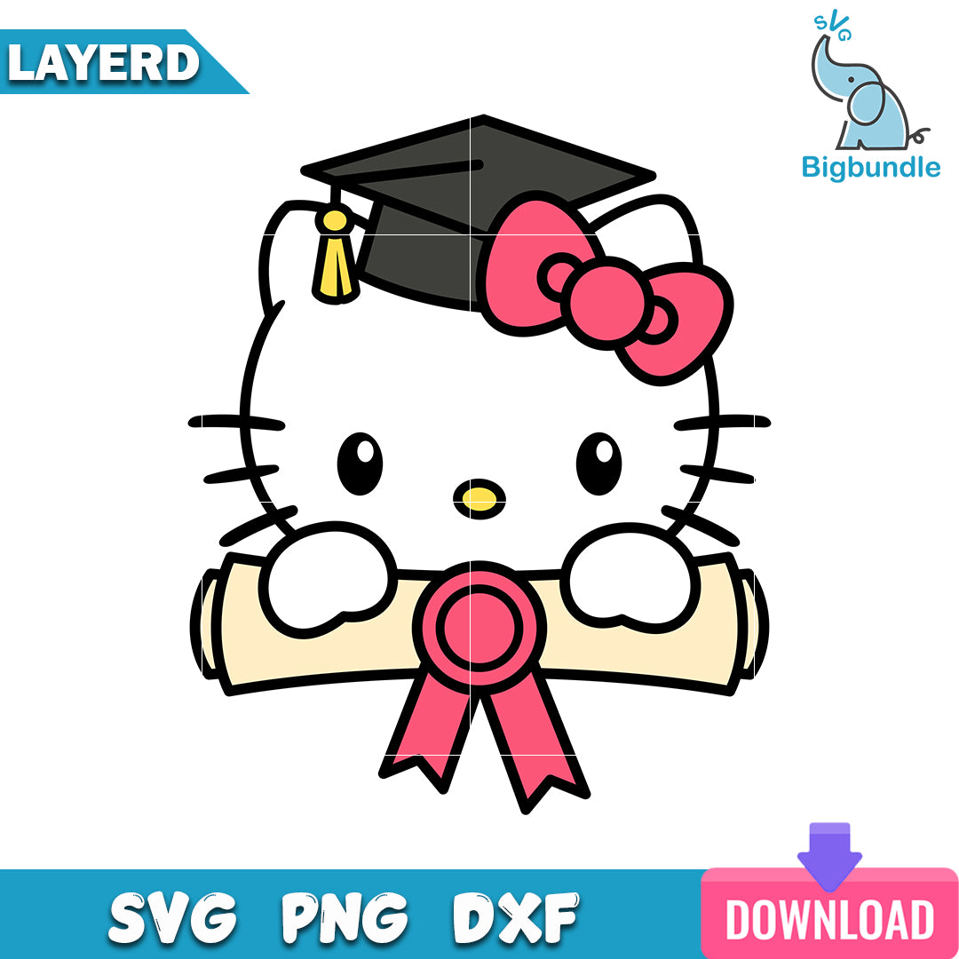 Hello Kitty Graduate Svg, Hello Kitty Svg, Cartoon Svg, SG19062320