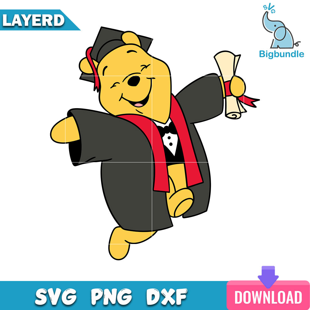 Pooh Bear Graduate Svg, Winnie The Pooh Svg, Disney Svg, SG19062322