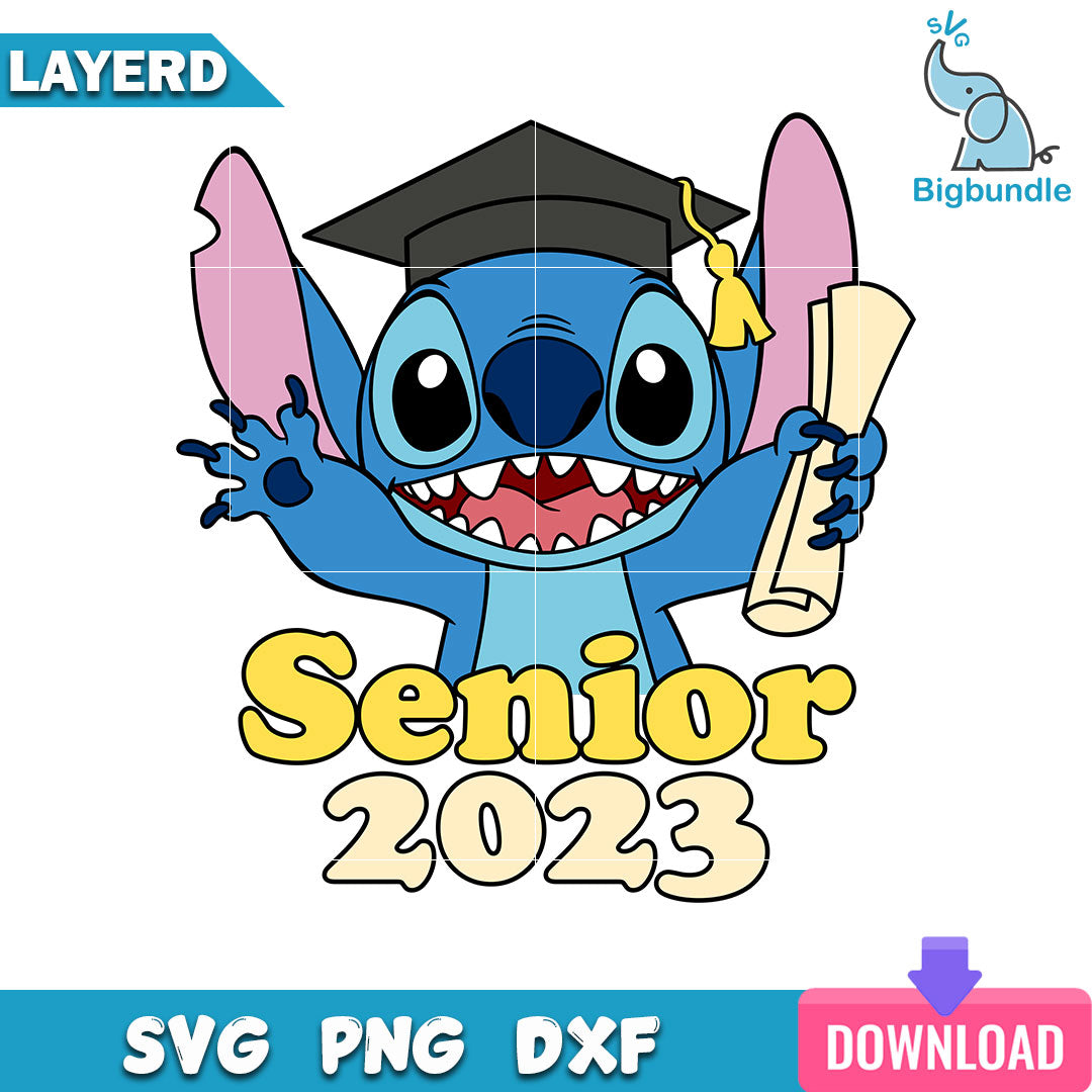 Stitch Senior 2023 Svg, Stitch Graduate Svg, Stitch Svg, SG19062348