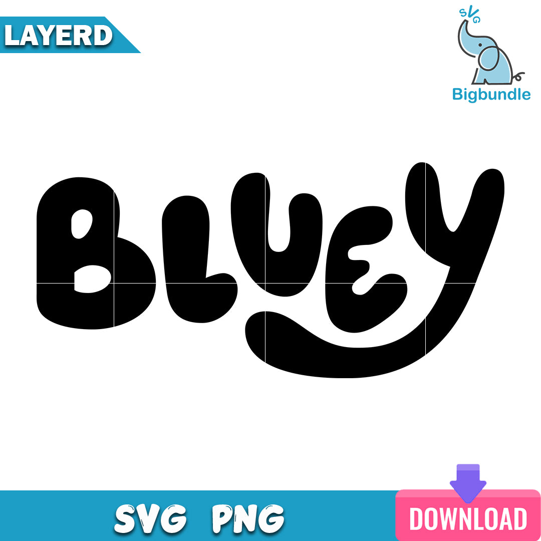 Bluey logo silhouette svg
