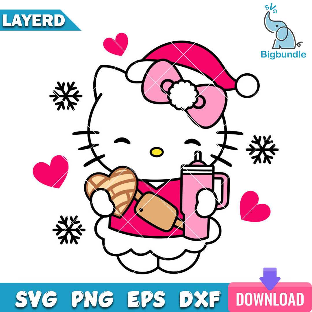 Christmas Hello Kitty Concha SVG