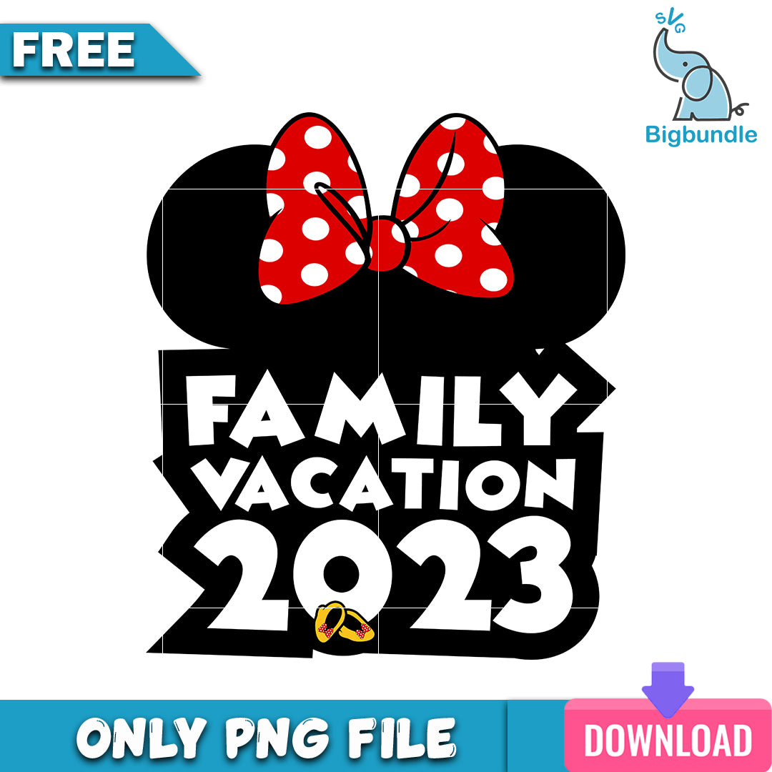 Minnie family vacation 2023 png