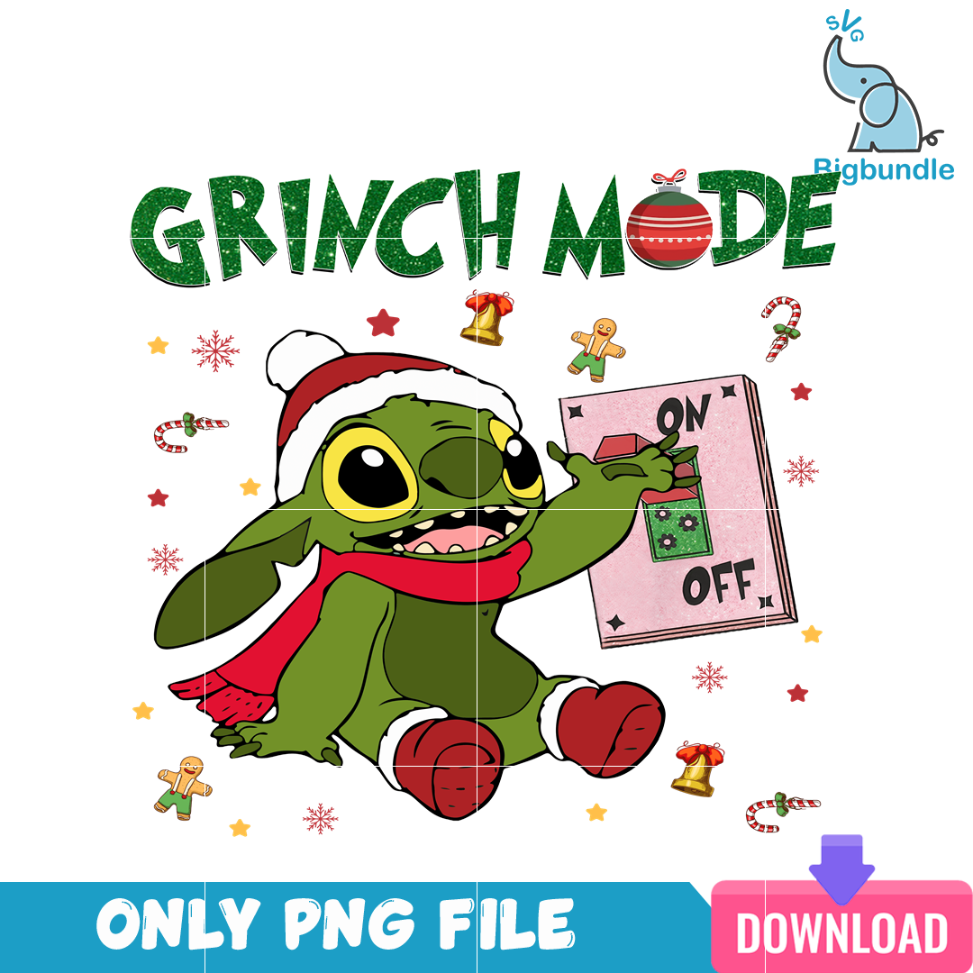 Stitch Mode On Christmas PNG